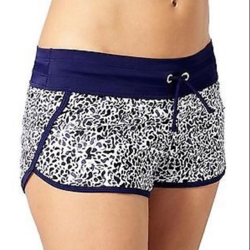 2/$40 Athleta Zimbabwe Kata Swim Shorts Navy Blue & White Size XX Small